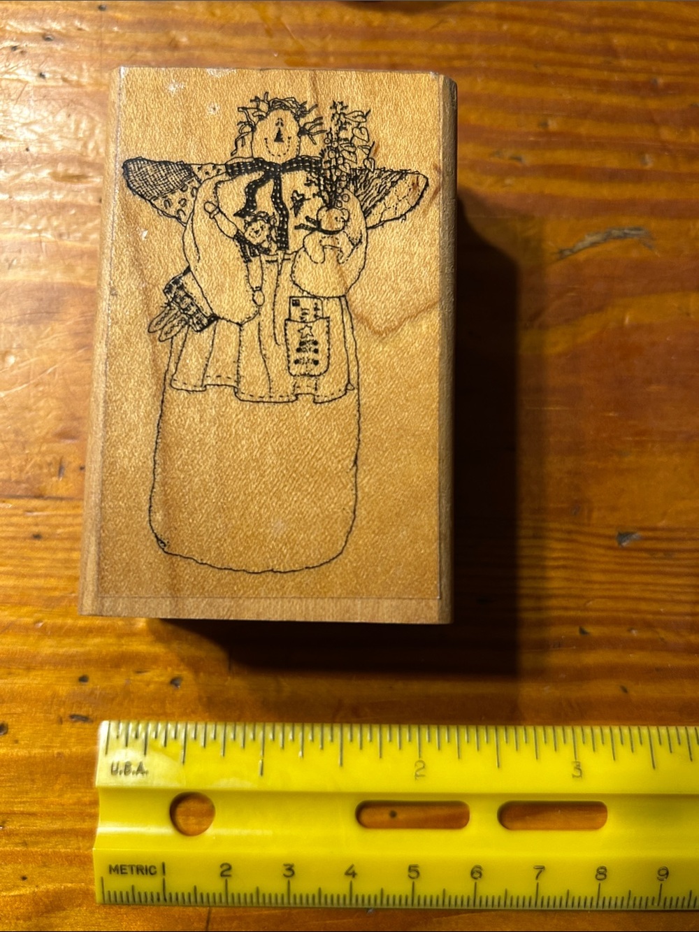Rubber Stamp with Angel Design -